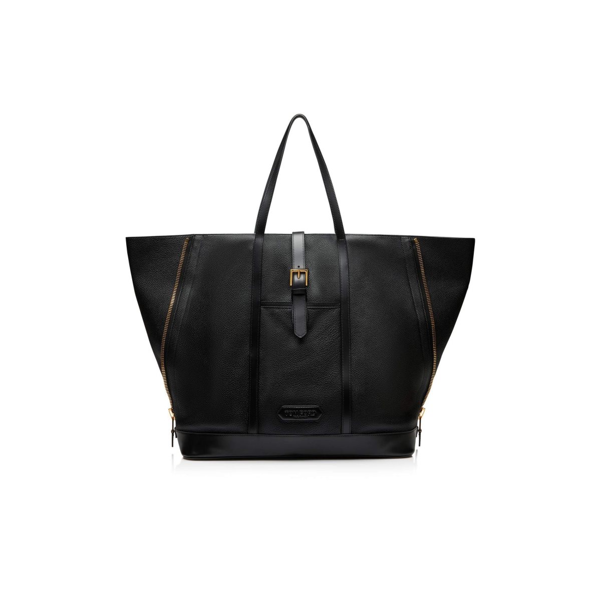 Bagage À Main Tom Ford Grain Cuir Extender Tote Homme Noir | WHNOS-7016