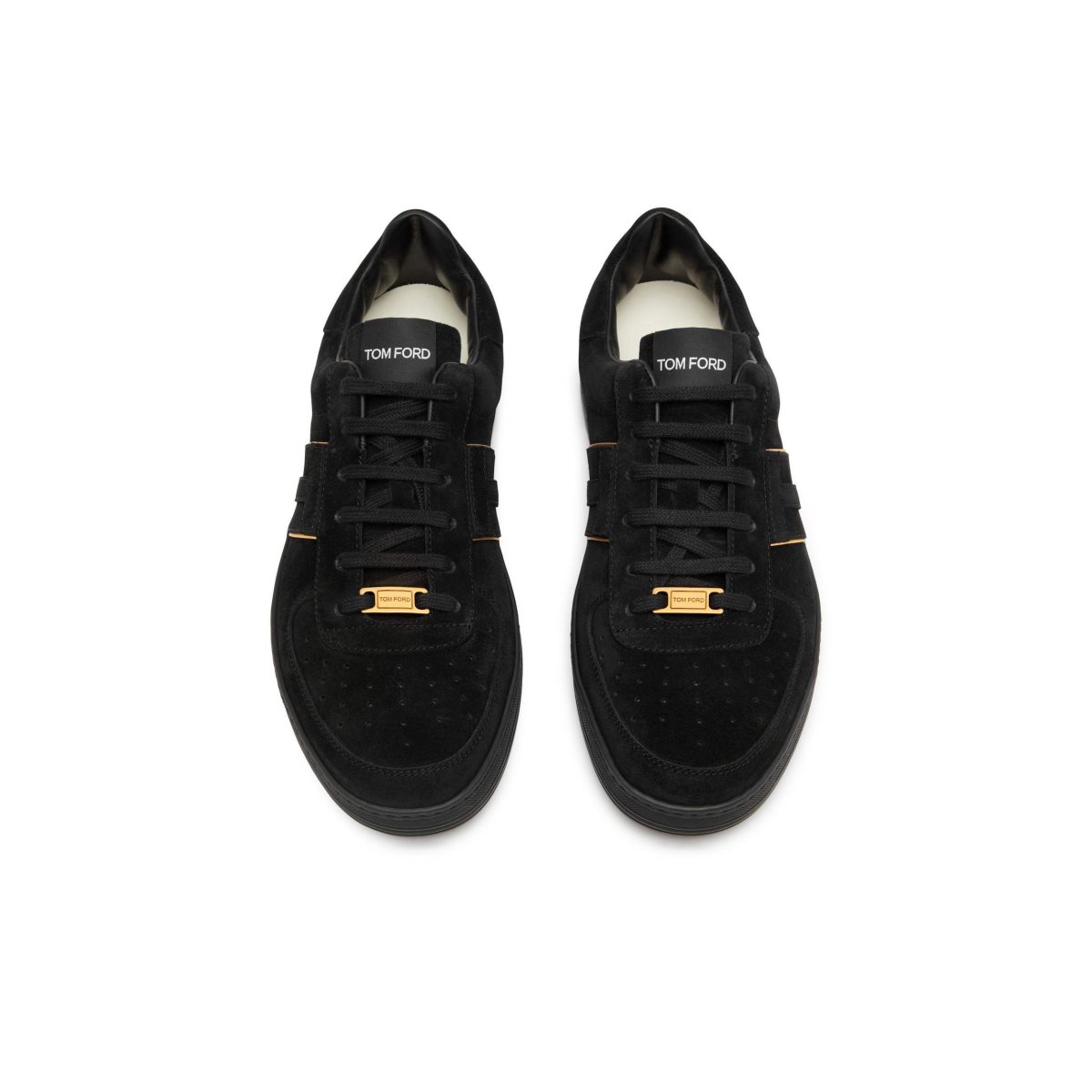 Baskets Tom Ford Daim Radcliffe Homme Noir Doré Noir | ENUIF-9504