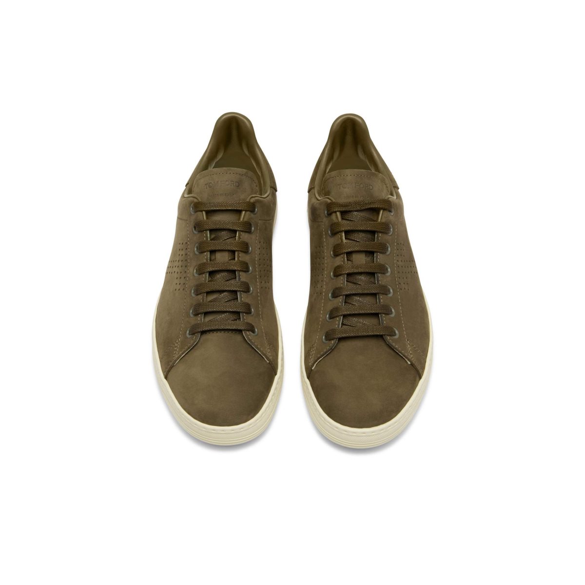 Baskets Tom Ford Nubuck Warwick Homme Vert Olive Foncé | VBEYT-8094