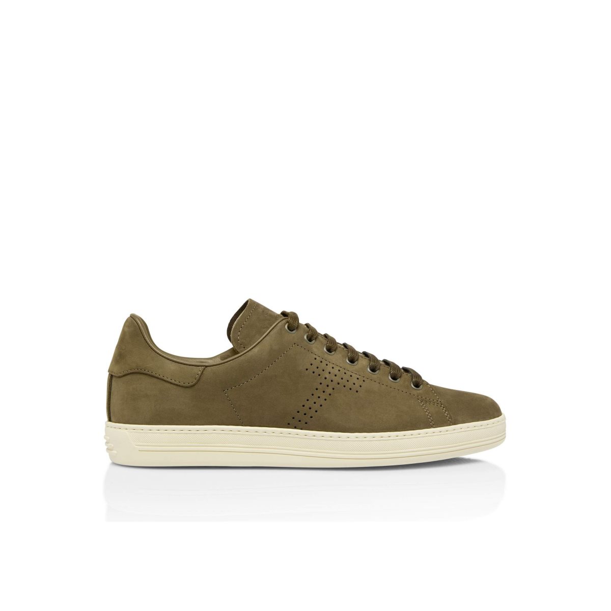 Baskets Tom Ford Nubuck Warwick Homme Vert Olive Foncé | VBEYT-8094