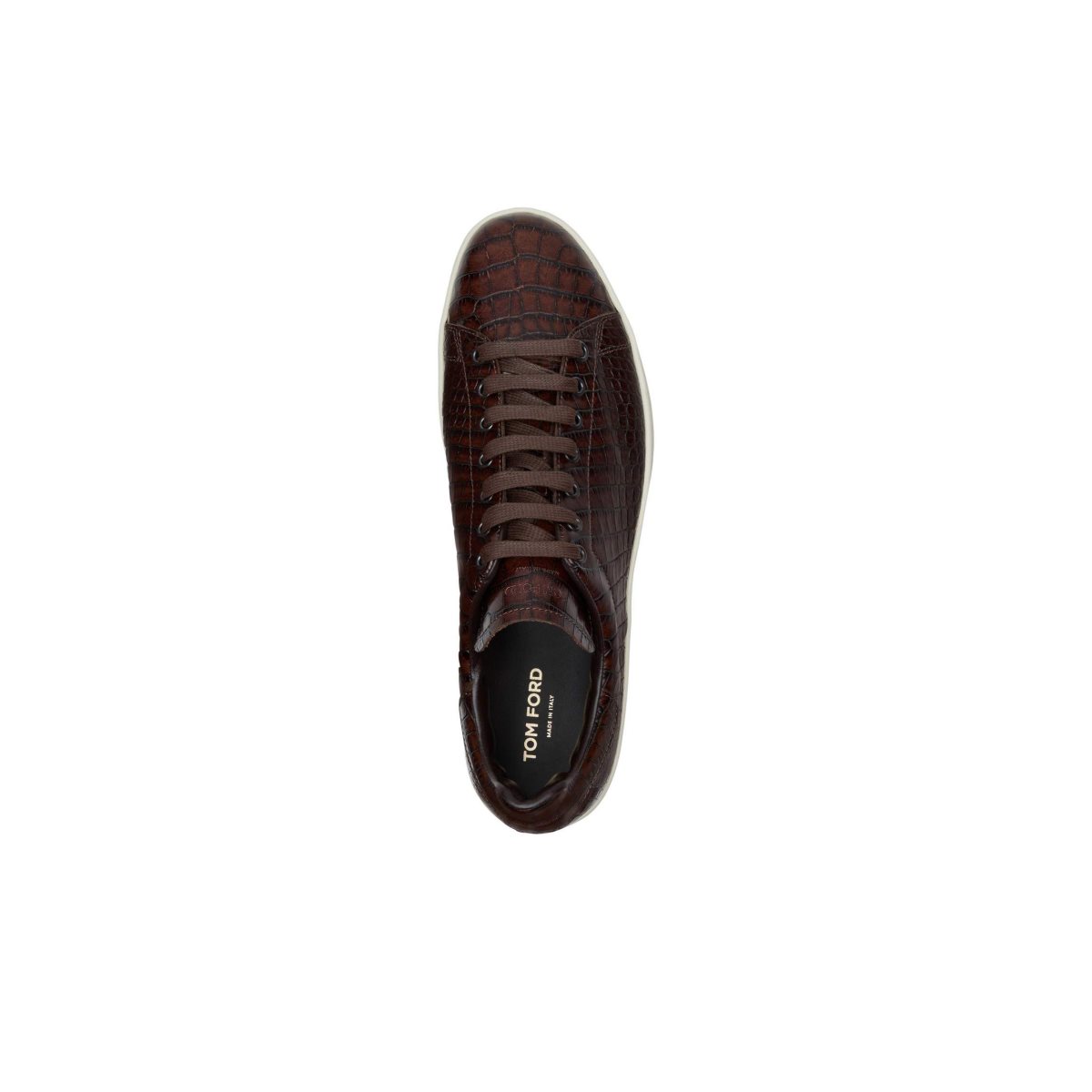 Baskets Tom Ford Printed Alligator Warwick Homme Marron | VGLOX-8413