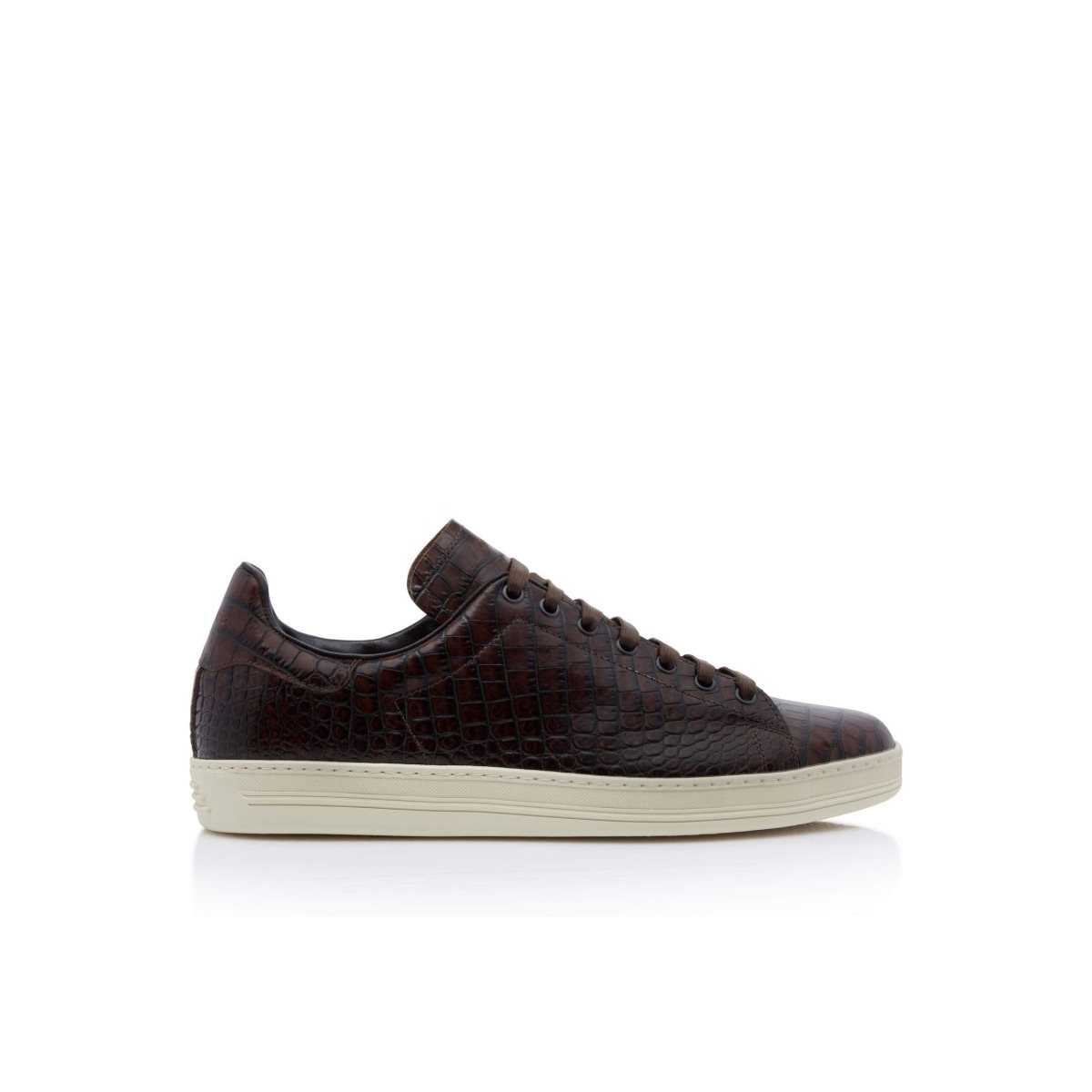 Baskets Tom Ford Printed Alligator Warwick Homme Marron | VGLOX-8413