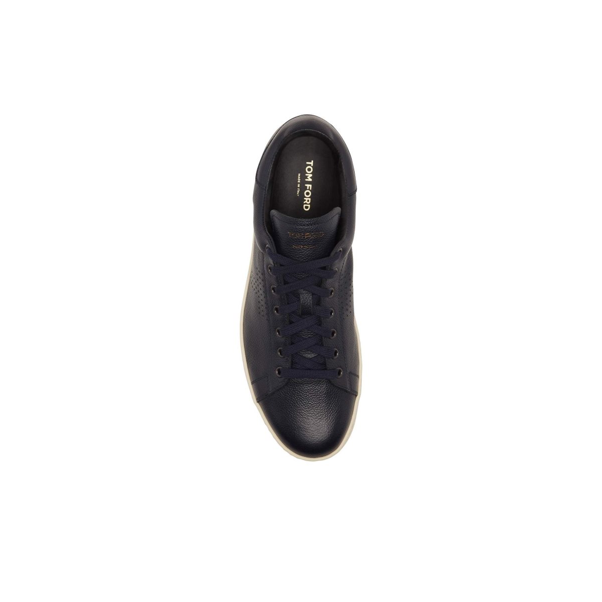 Baskets Tom Ford Warwick Grained Cuir Homme Bleu | DWZTO-4981