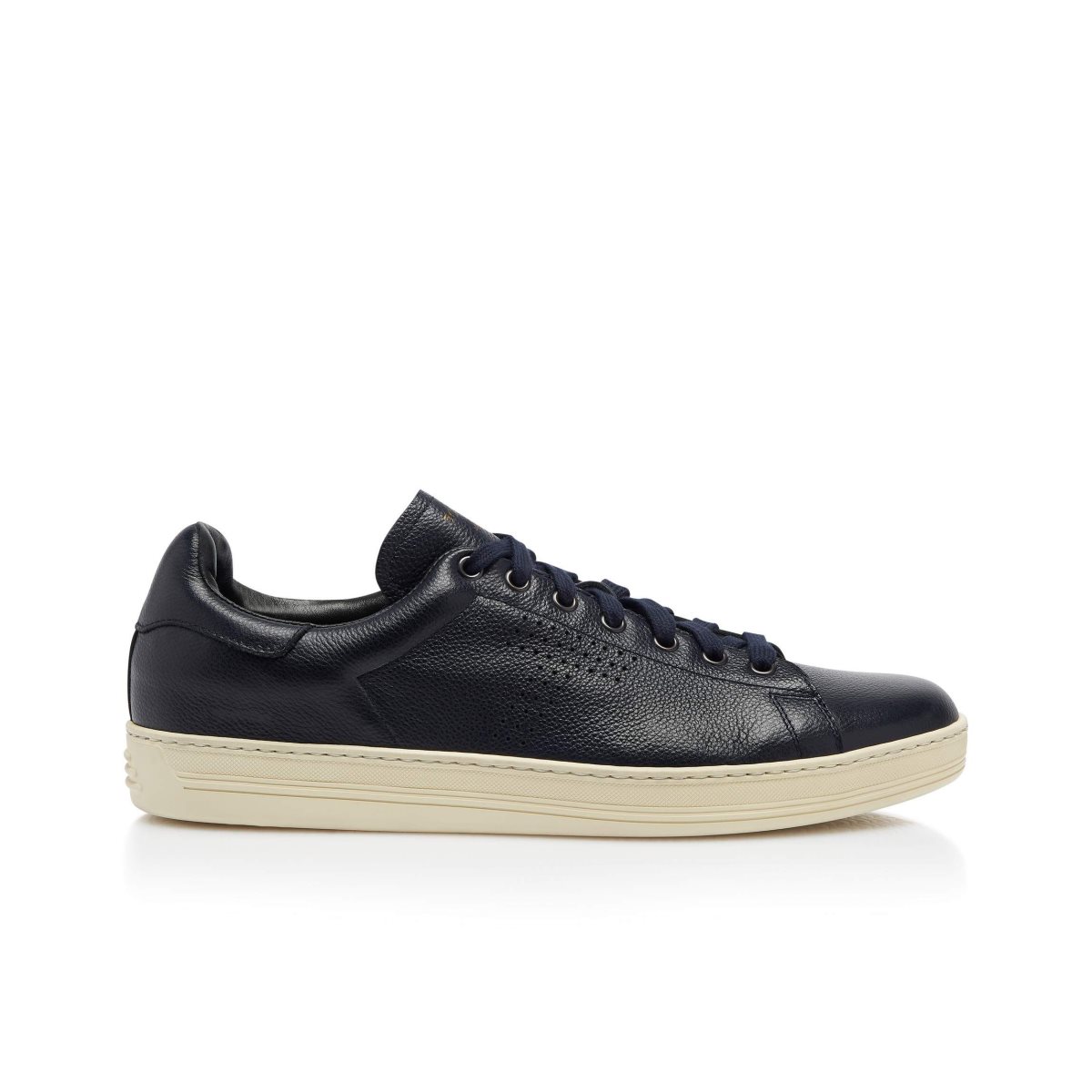 Baskets Tom Ford Warwick Grained Cuir Homme Bleu | DWZTO-4981