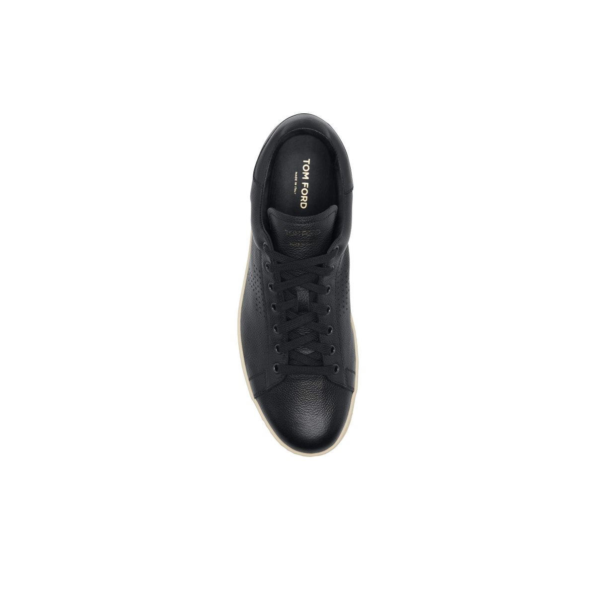 Baskets Tom Ford Warwick Grained Cuir Homme Noir | ISNCW-9281