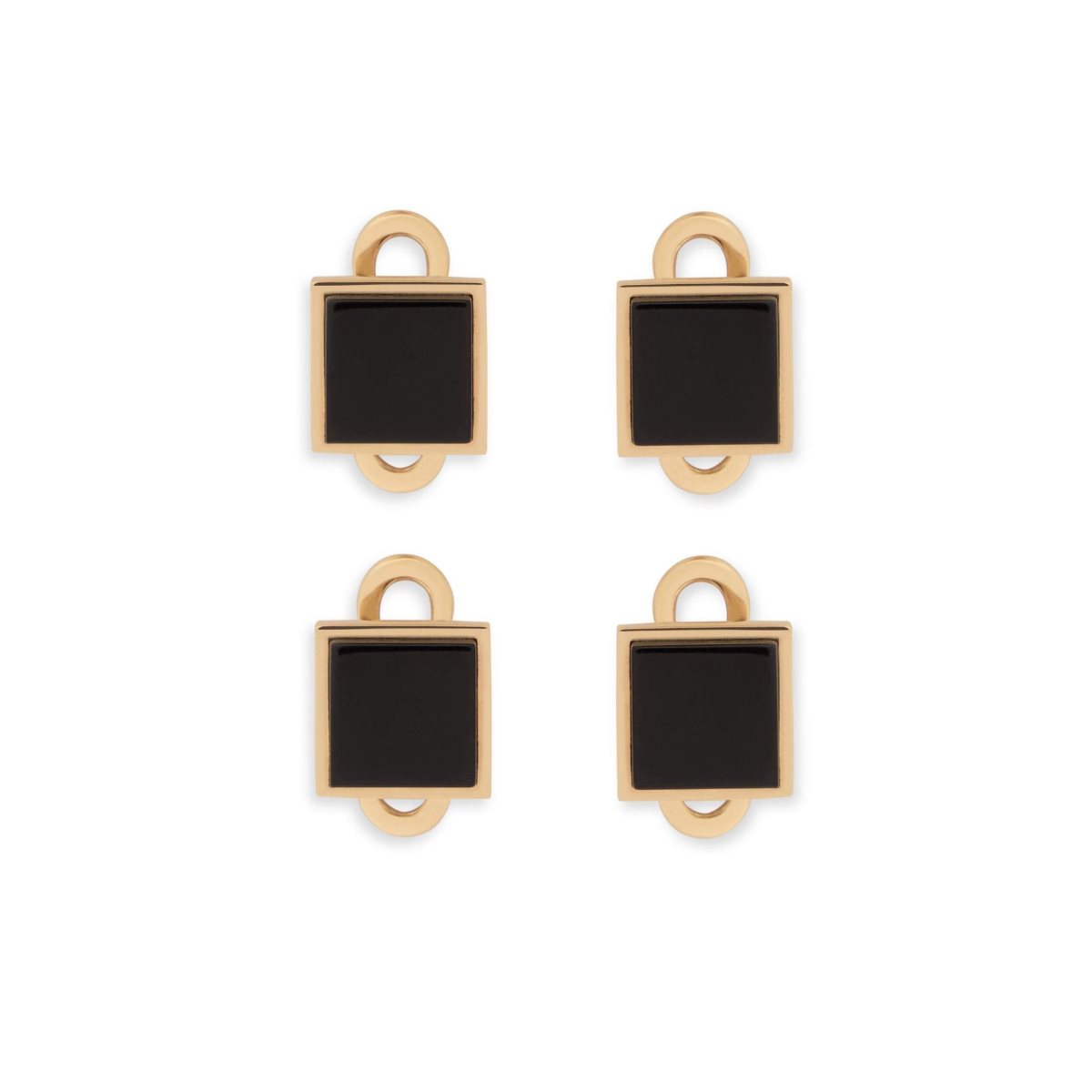 Bijoux Tom Ford Gold And Onyx Square Studs Homme Doré Noir | YRLUJ-7835