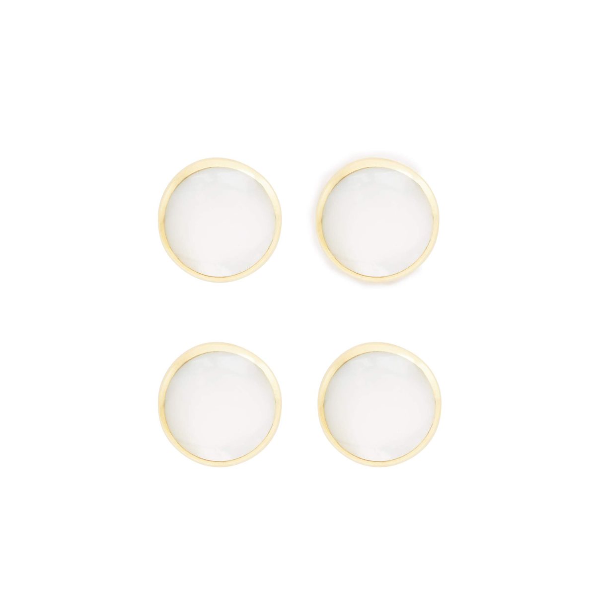 Bijoux Tom Ford Mother Of Pearl Round Shirt Studs Homme Doré | INBCV-5362