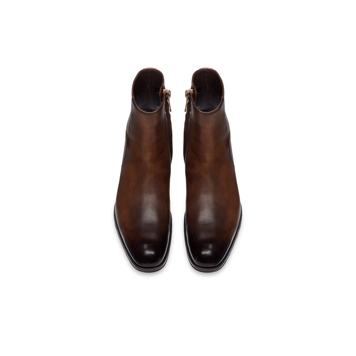 Bottes Tom Ford Burnished Cuir Edgar Zip Homme Marron | YJFHX-5864