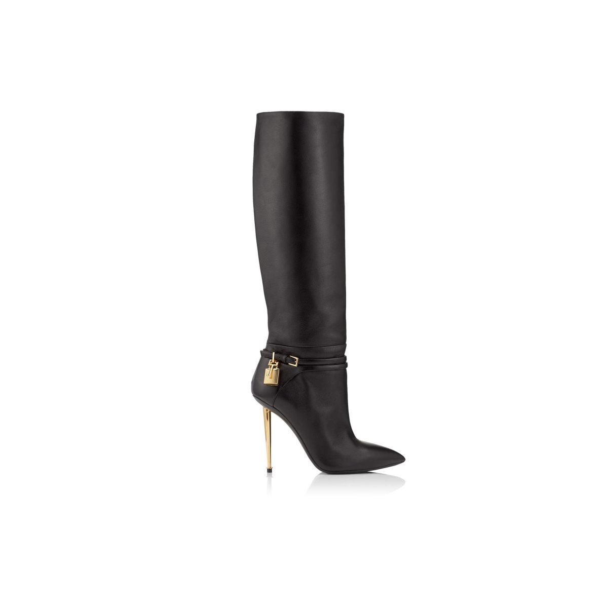 Bottes Tom Ford Cuir Padlock Femme Noir | OUSXE-1430