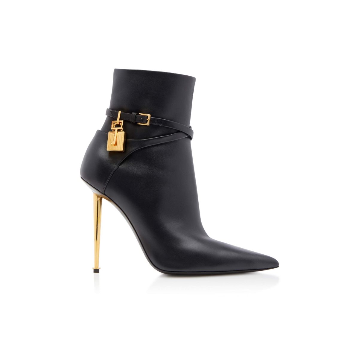 Bottes Tom Ford Cuir Padlock Femme Noir | WPSZY-0416