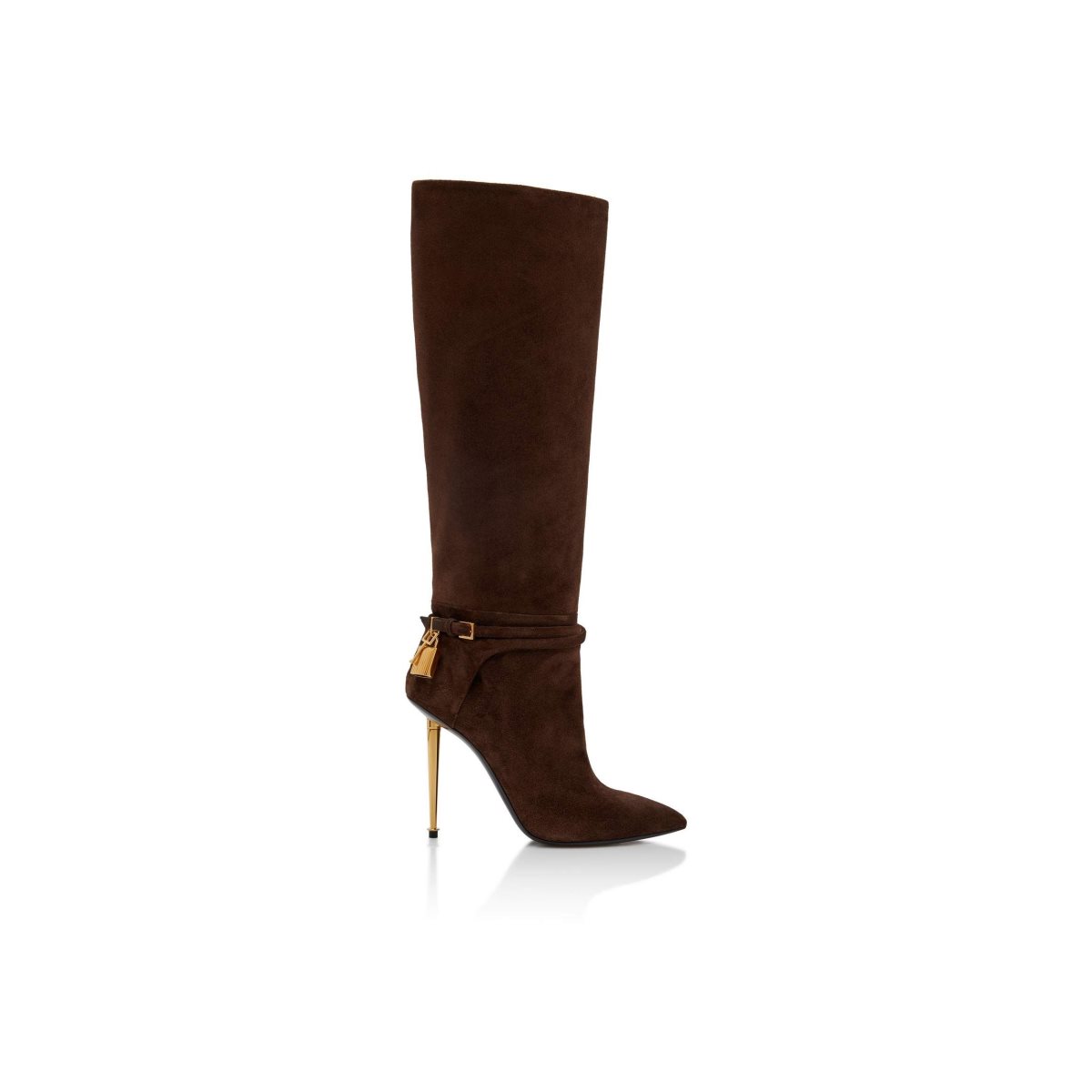 Bottes Tom Ford Daim Cuir Padlock 105 Mm Femme Marron | LOVRW-1974