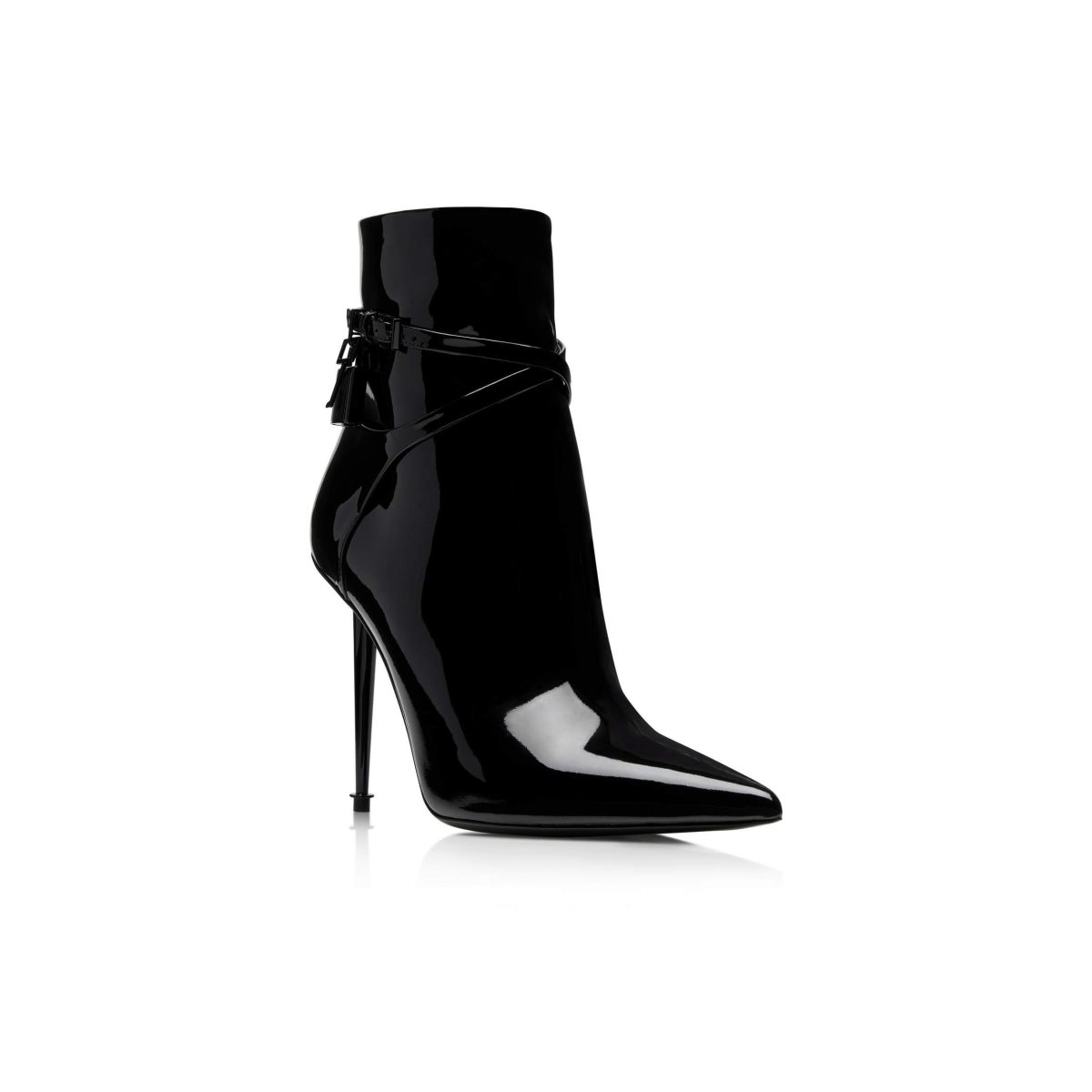 Bottes Tom Ford Vernis Cuir Padlock Femme Noir | VDWKR-7531