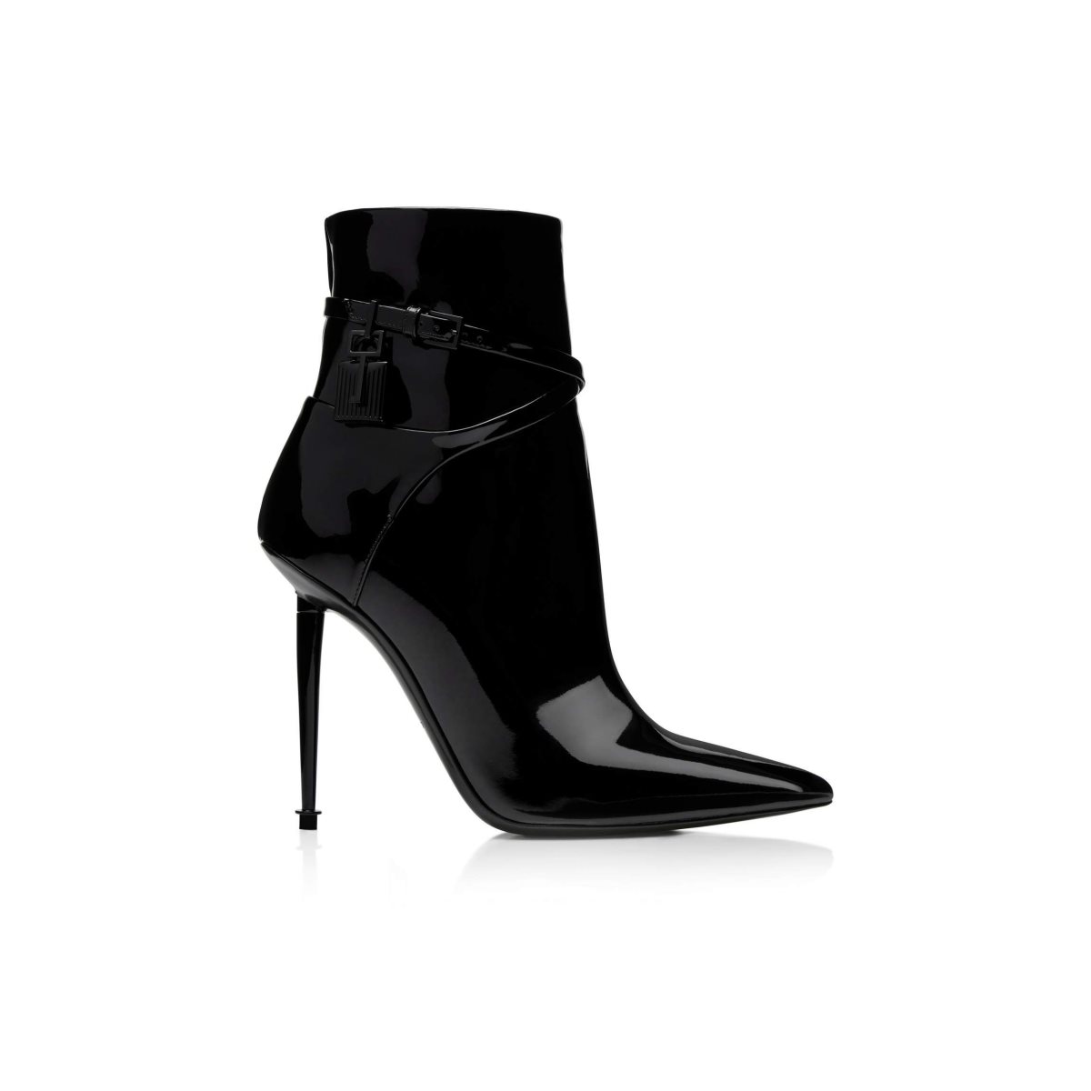 Bottes Tom Ford Vernis Cuir Padlock Femme Noir | VDWKR-7531