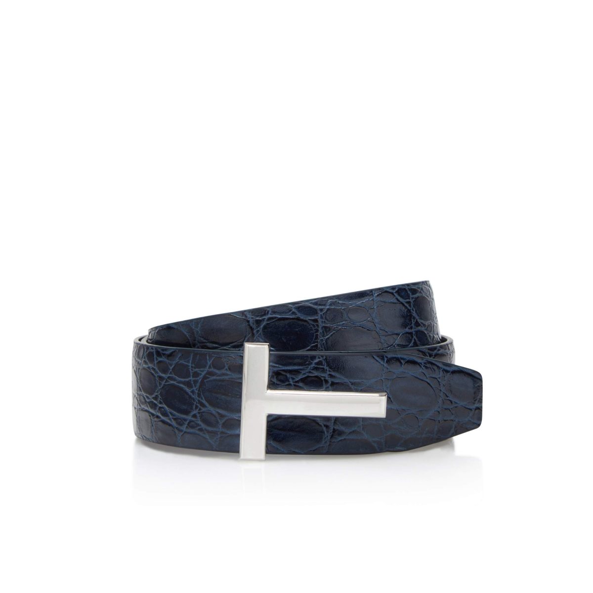 Ceintures Tom Ford Crocodile Icon Homme Bleu Marine | VFTXY-1697