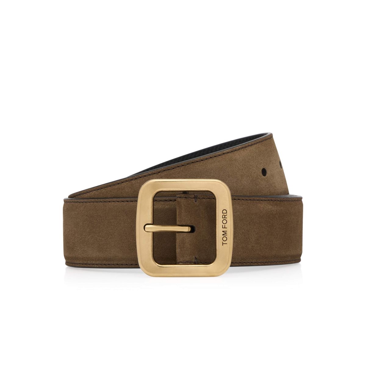 Ceintures Tom Ford Daim Square Homme Nut | TQWHO-4391