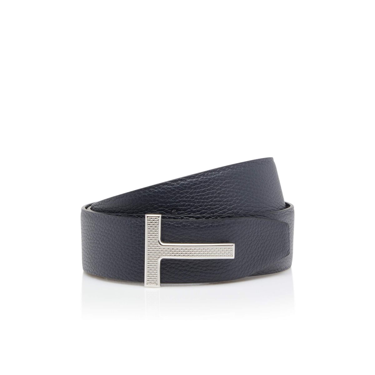 Ceintures Tom Ford Grain Cuir Textured T Homme Bleu Marine Noir | OZUTH-1307