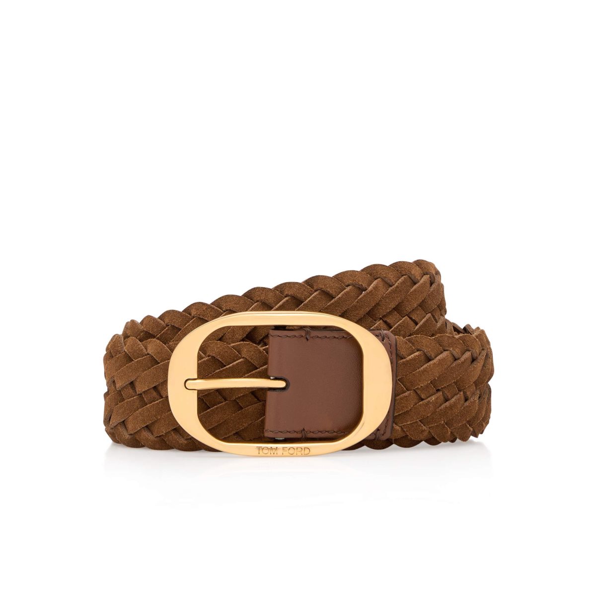 Ceintures Tom Ford Woven Daim Oval Homme Marron | CYEQH-3087