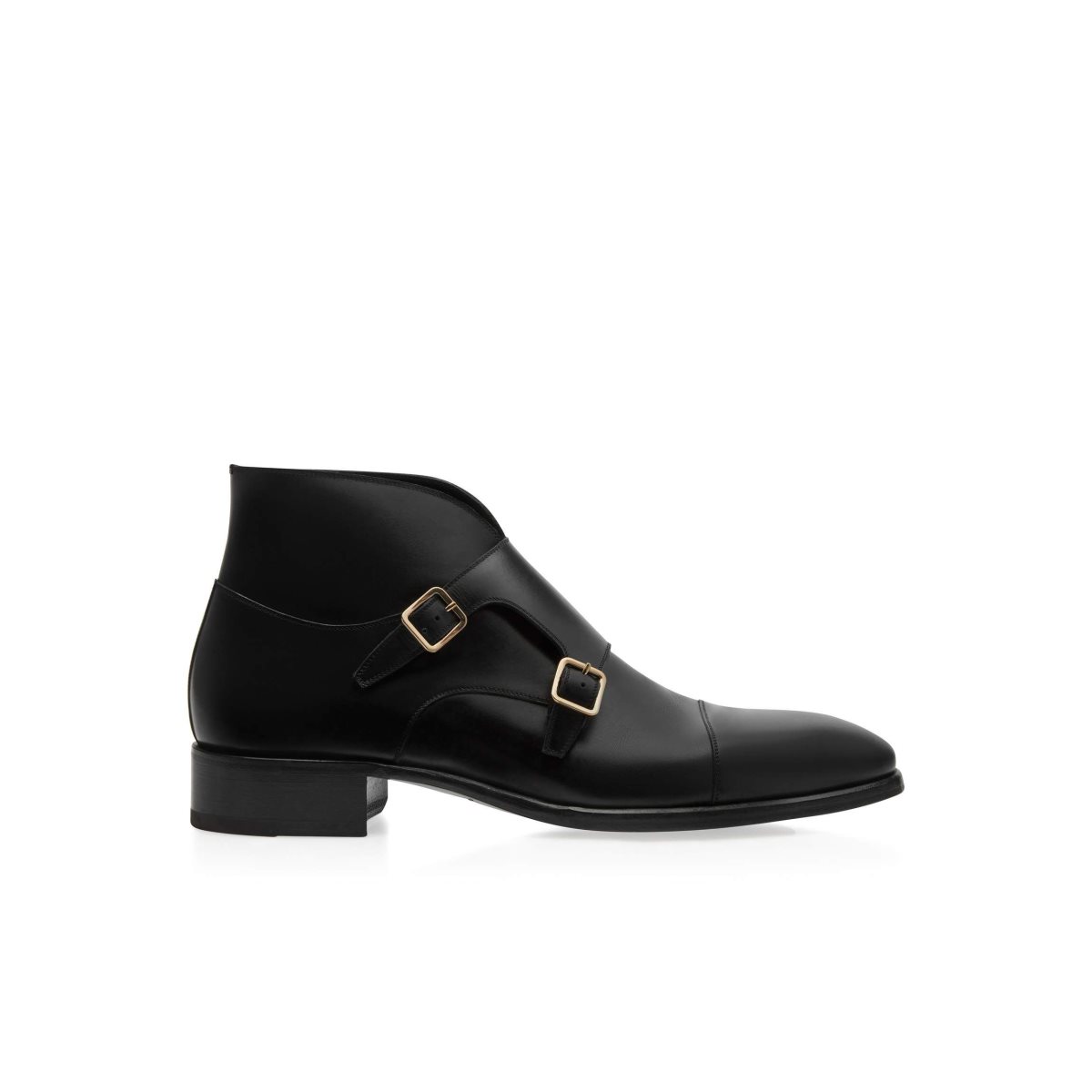 Chaussures Habillées Tom Ford Burnished Cuir Elkan Monk Brides Boot Homme Noir | UQXFN-8726