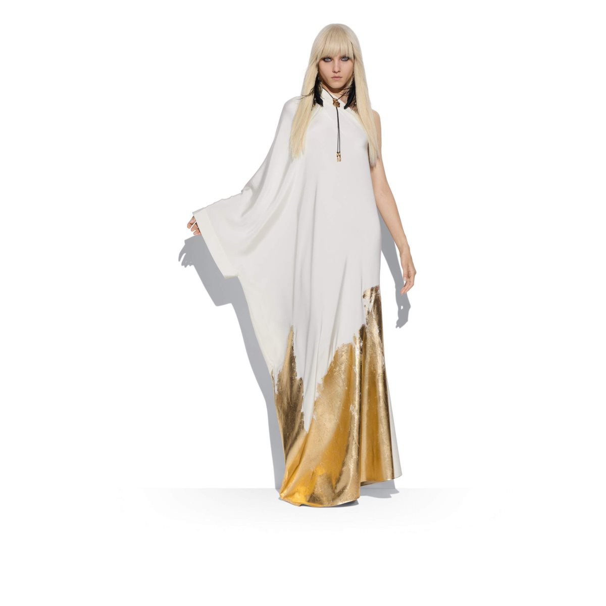 Combinaison Tom Ford Hand Painted Silk Maroccaine One Shoulder Kaftan Femme Doré | YSEBM-0985