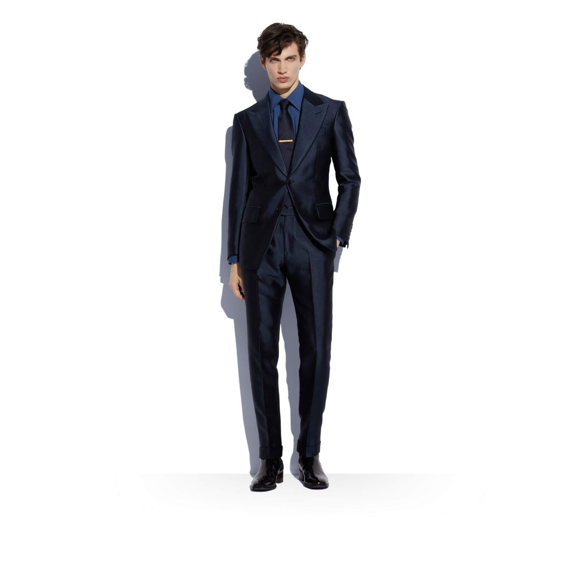 Costumes Tom Ford Draped Mikado Cooper Trouser Homme Bleu Marine | MPBUY-3794