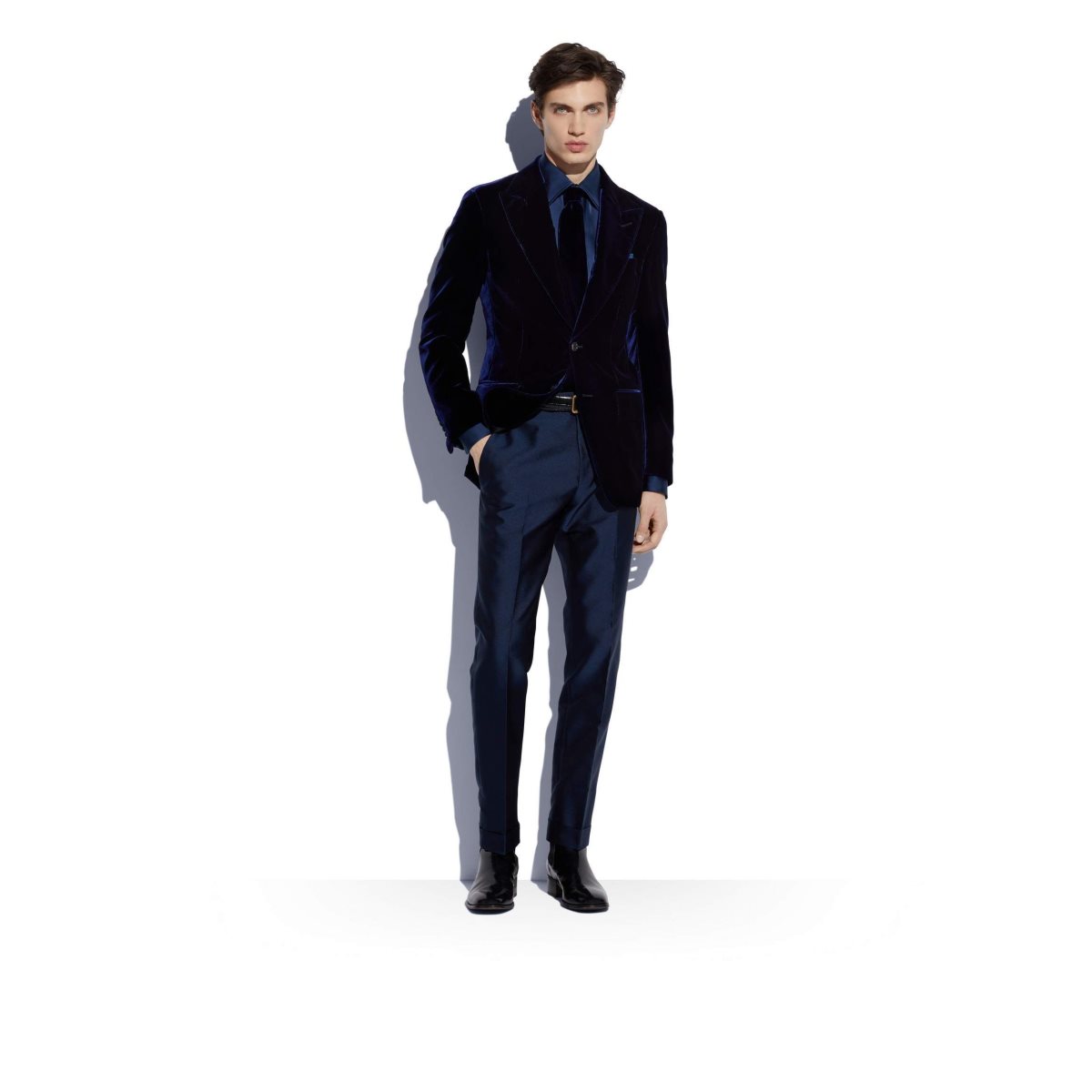 Cravates Tom Ford Velvet Homme Bleu | RNIVD-3849