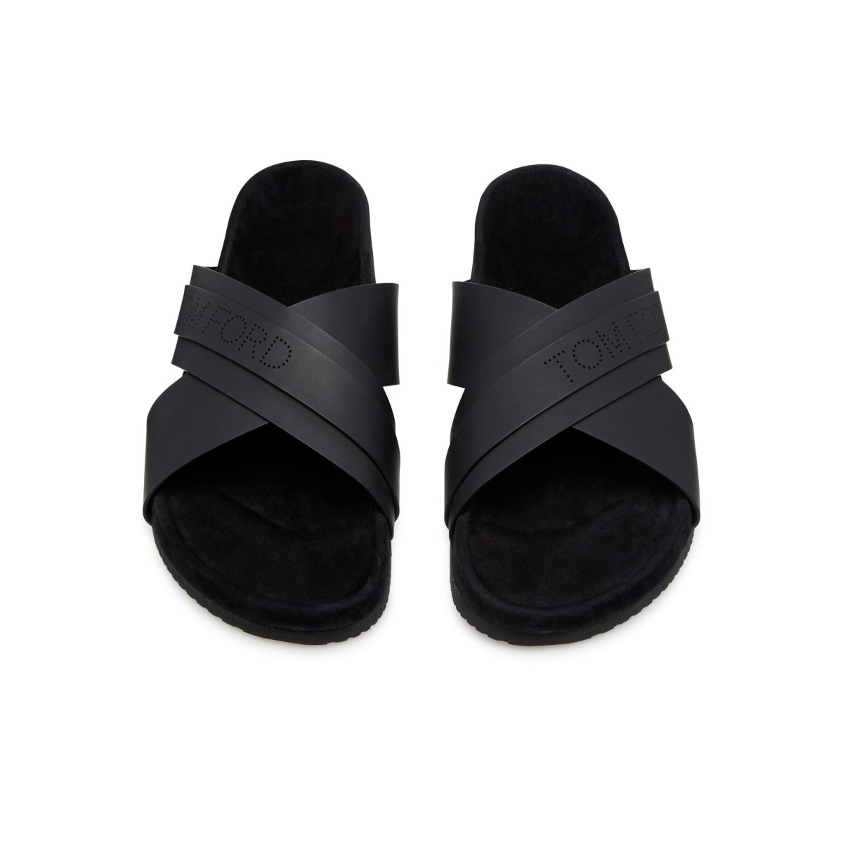 Espadrillas Tom Ford Cuir Wicklow Slider Homme Noir | MVJIQ-4715