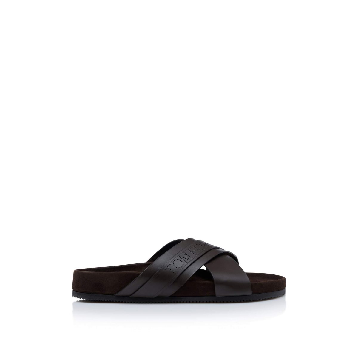 Espadrillas Tom Ford Smooth Cuir Wicklow Slider Homme Marron | KFHWR-1304