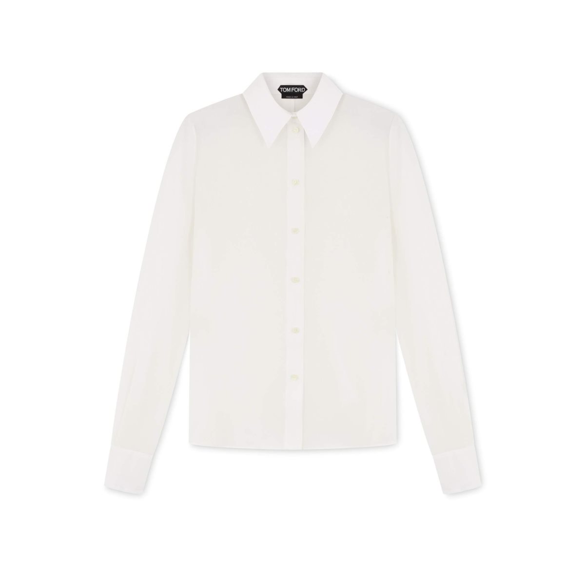 Hauts Tom Ford Crepe De Chine Fitted Shirt Femme Chalk | RQJKT-3028