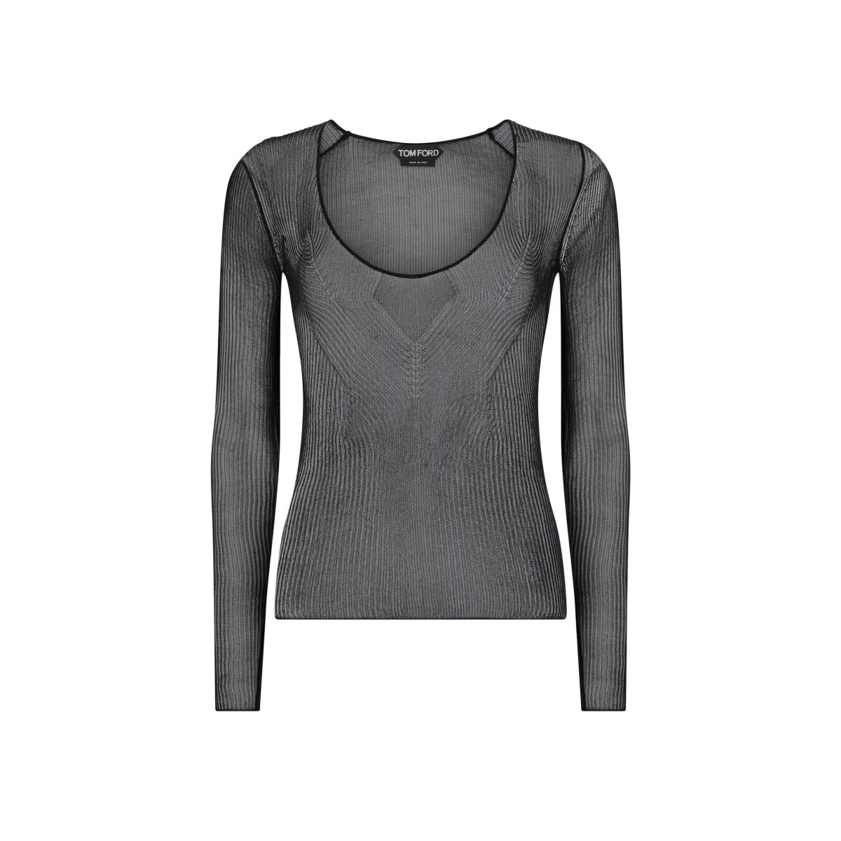 Hauts Tom Ford Fine Silk Rib Larges Crewneck Femme Noir | BNTSX-3178