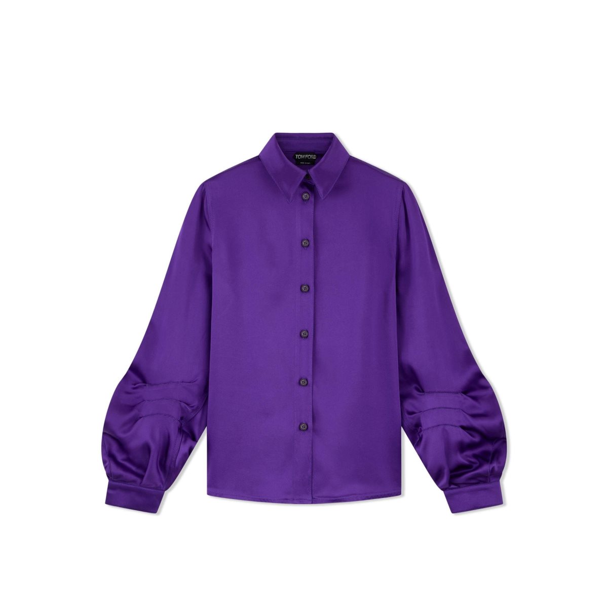 Hauts Tom Ford Fluid Double-faced Satin Balloon Sleeve Shirt Femme Violette | NYFMK-6094