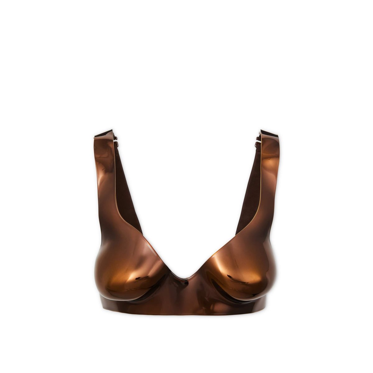 Hauts Tom Ford Lacquered Chromed Acrylic Anatomical Bra Femme Marron | GDBWX-1056