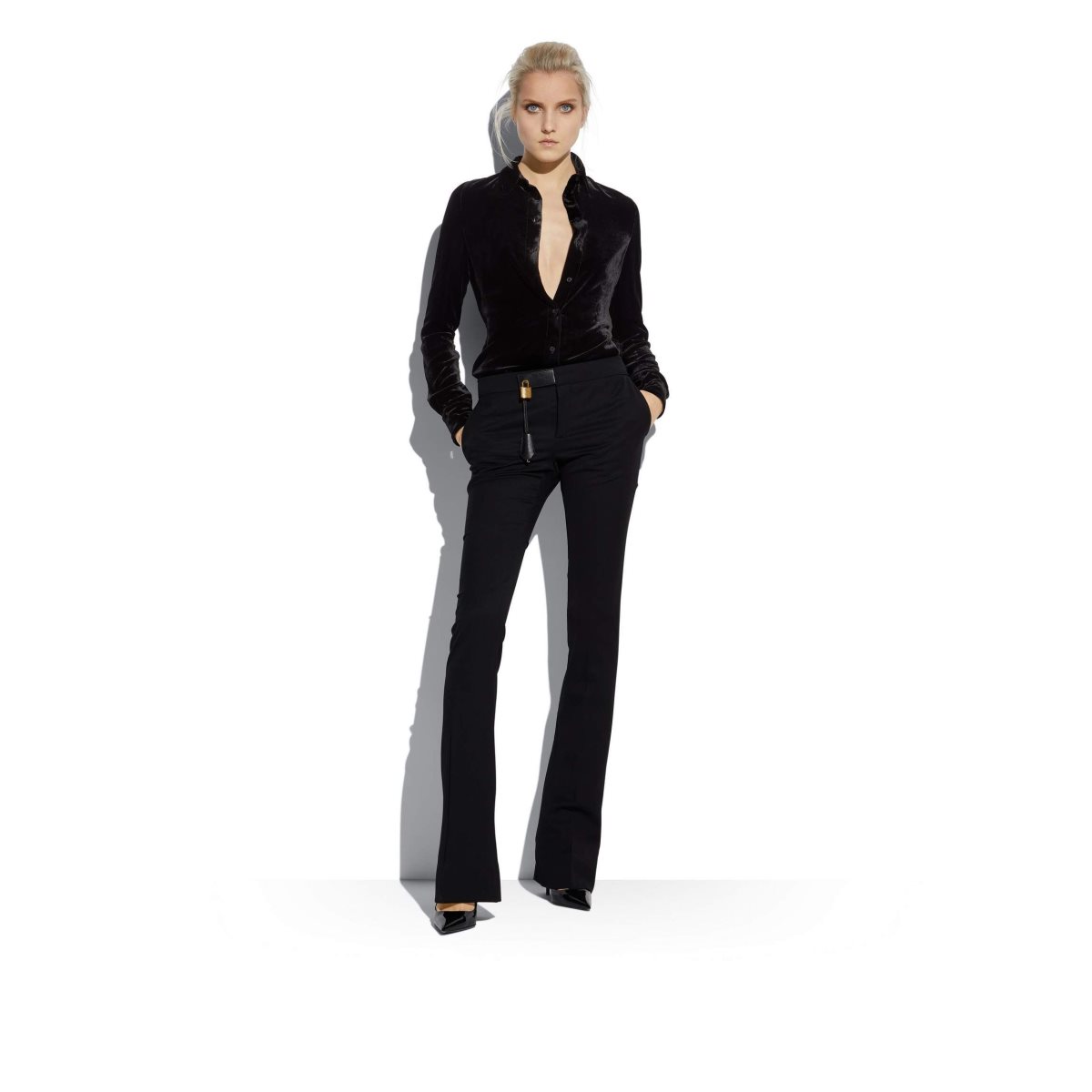 Hauts Tom Ford Legere Velvet Shirt Femme Noir | ZRANX-0348