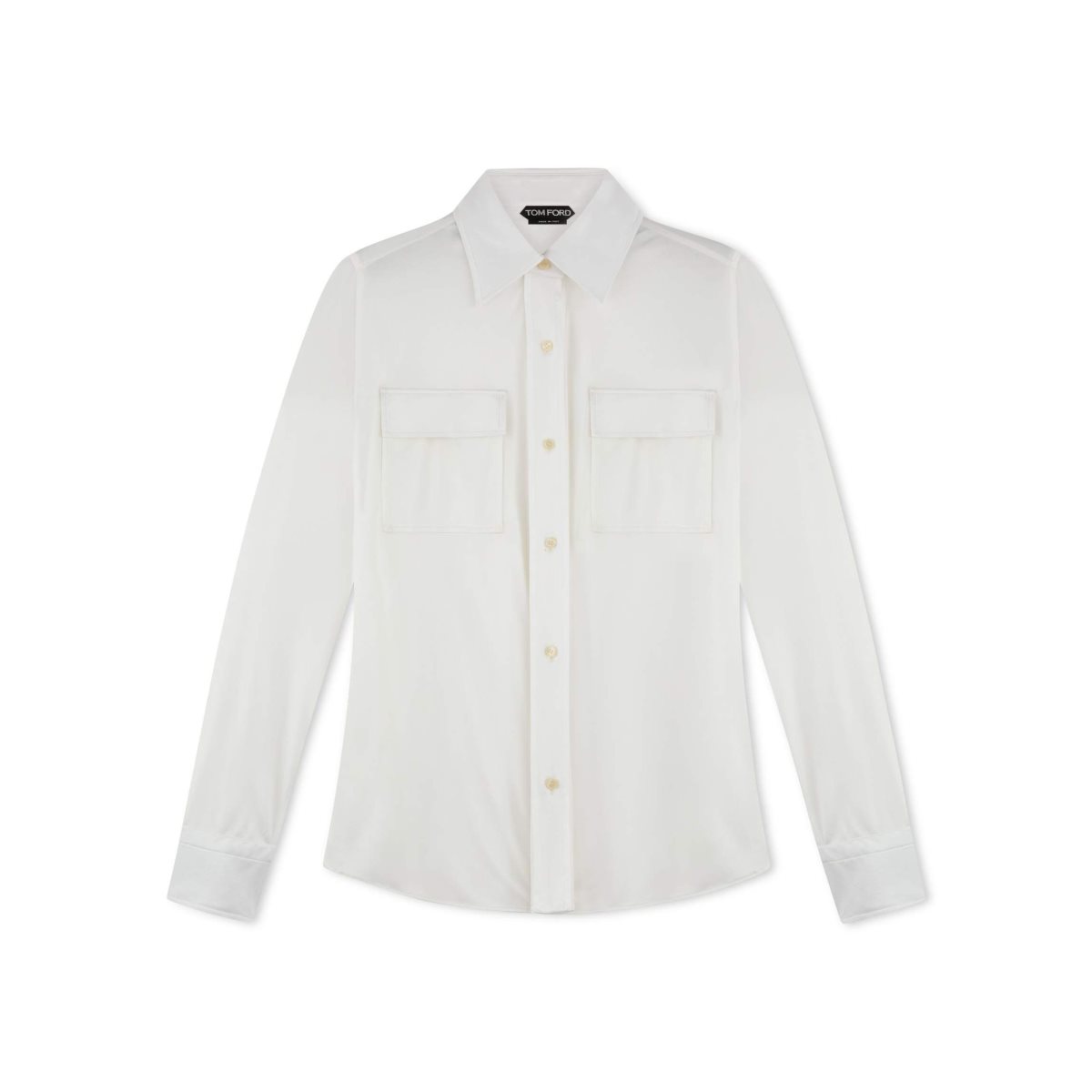 Hauts Tom Ford Slick Jersey Relaxed Fit Shirt Femme Chalk | PEZLG-4502