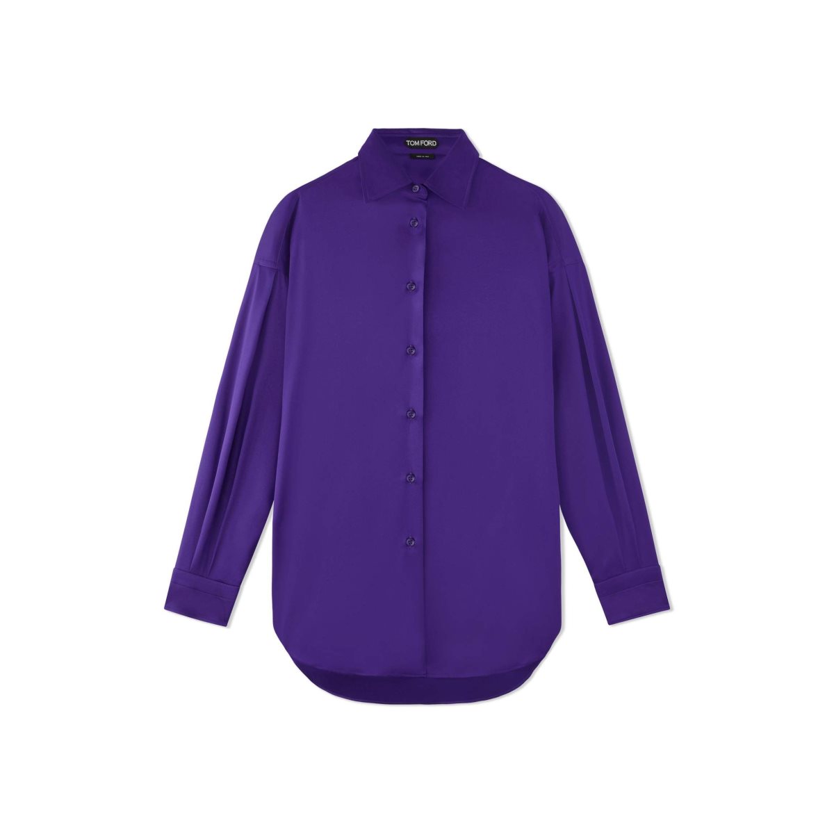 Hauts Tom Ford Stretch Silk Satin Relaxed Fit Shirt Femme Amethyst | JGTNL-1263