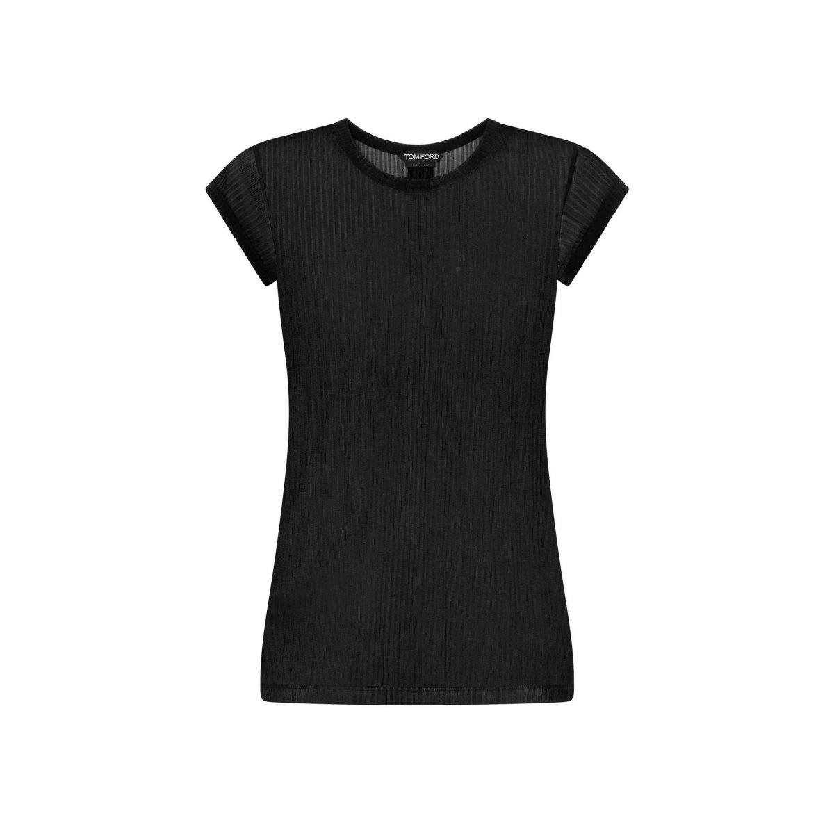 Hauts Tom Ford Transparent Rib Jersey Fitted T-shirt Femme Noir | MJCPB-9761