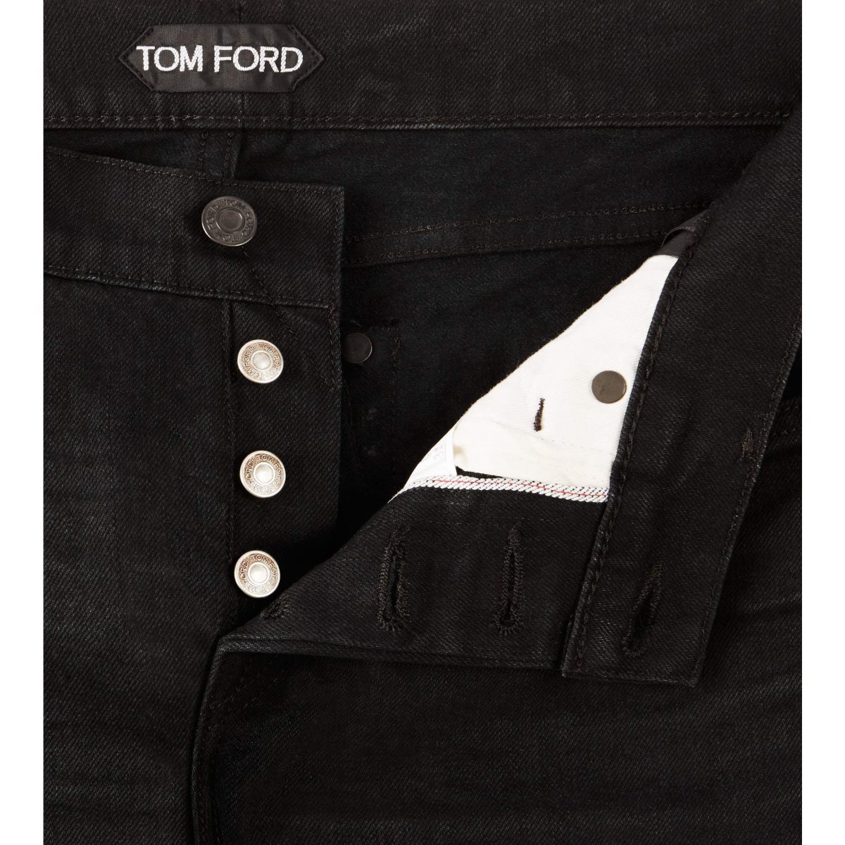 Jean Tom Ford Droit Fit Stretch Japanese Selvedge Homme Noir | KYXOE-8971