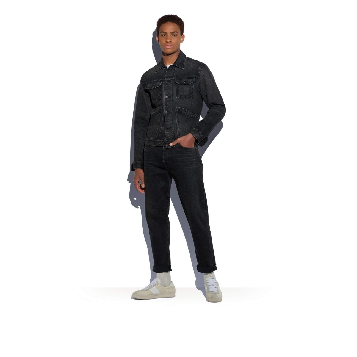 Jean Tom Ford Japanese Selvedge Slim Fit Homme Noir | USAXI-1693