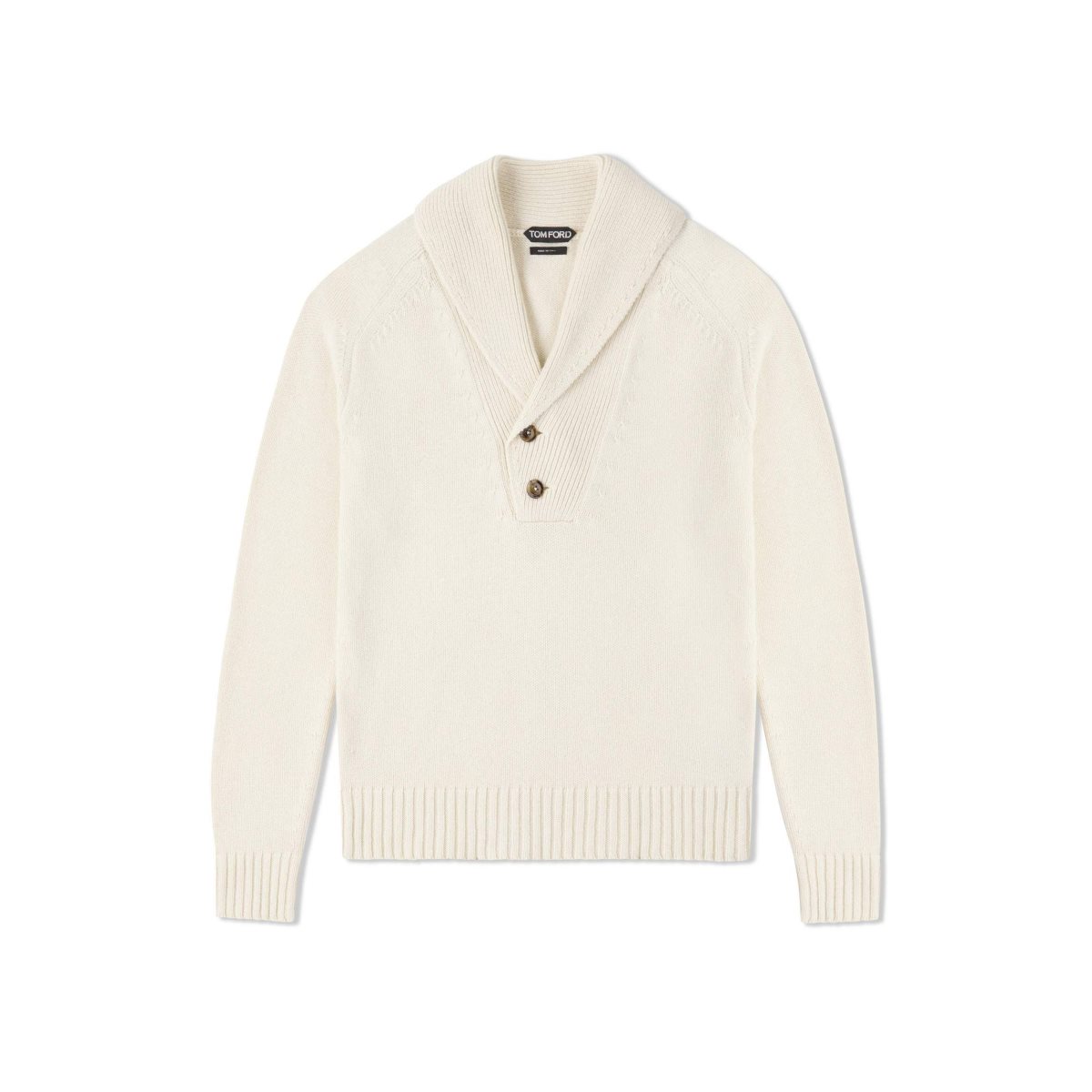 Knitwear Tom Ford Cashmere Pull-over Shawl Homme Blanche | AUXFH-2875