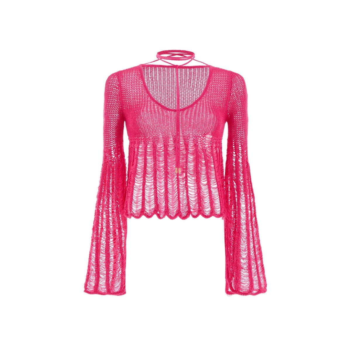 Knitwear Tom Ford Coton Large Ladder Top Femme Rose | OFRBW-7085