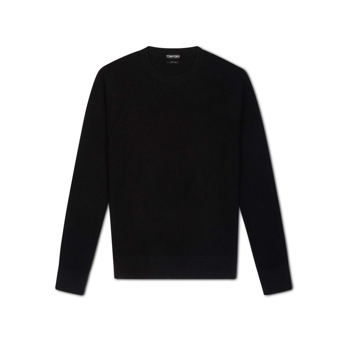 Knitwear Tom Ford Coton Silk Link Ribs Crew Neck Homme Noir | GQYRK-3746