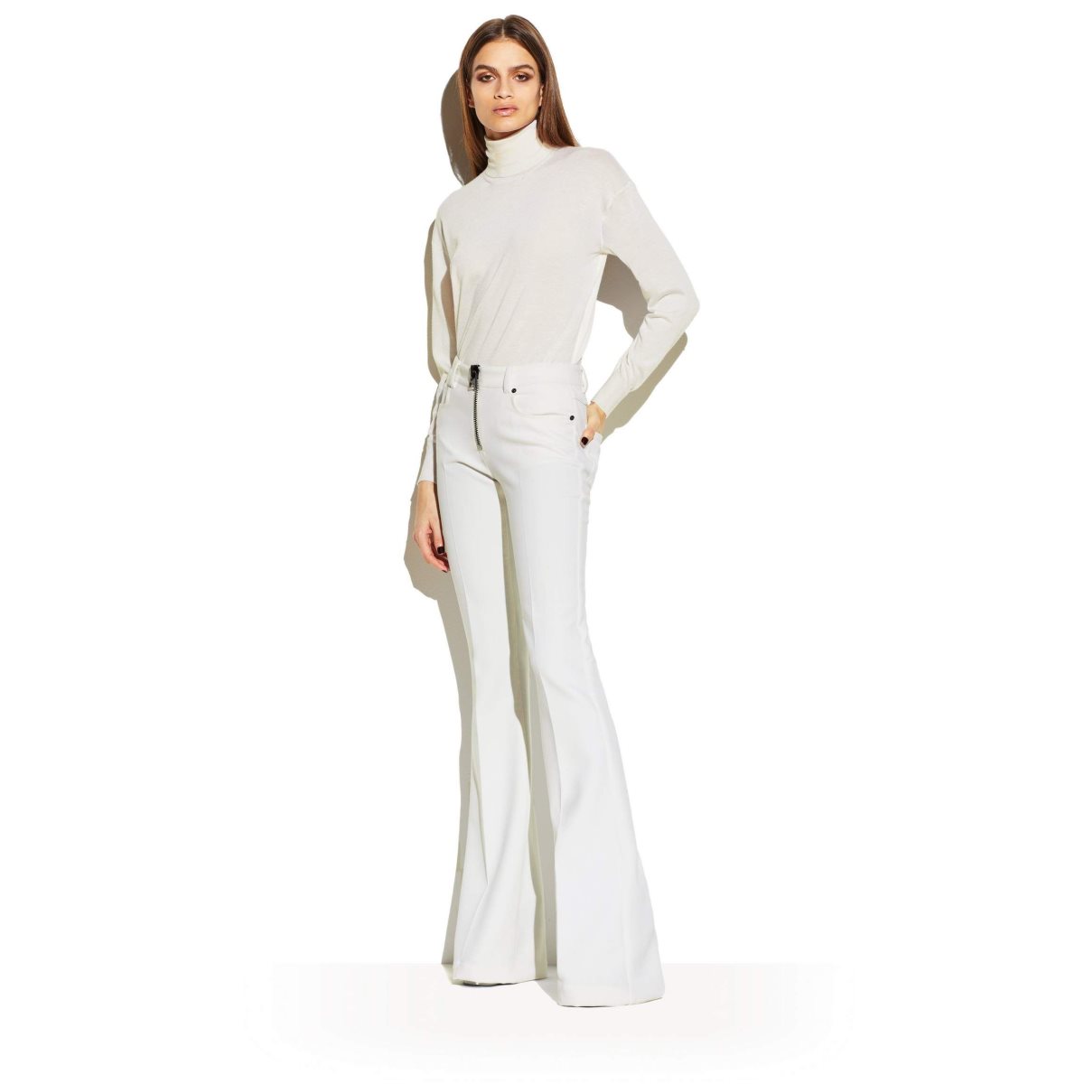 Knitwear Tom Ford Fine Cashmere Silk Turtleneck Femme Chalk | OJGSC-5823