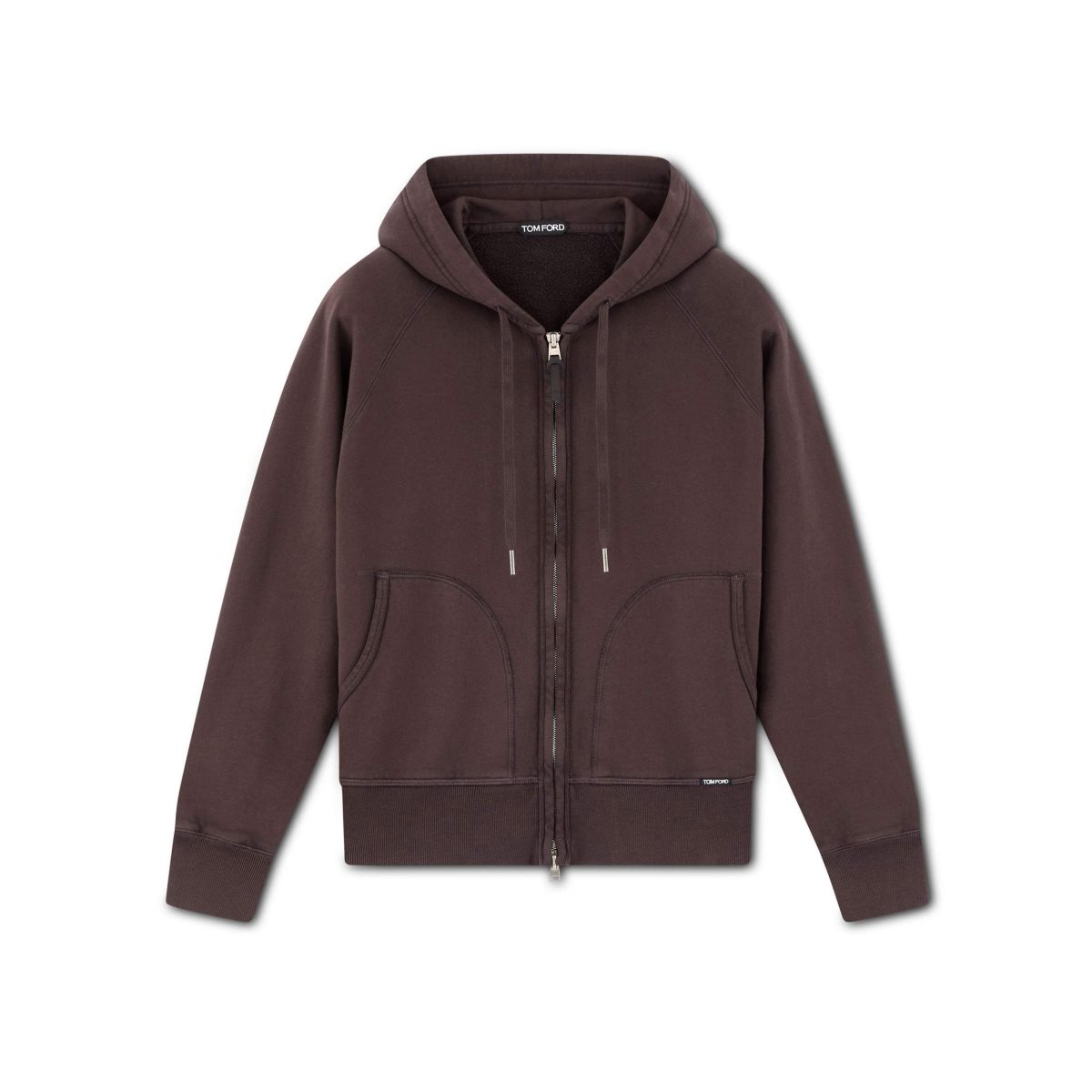 Knitwear Tom Ford Garment Dyed Hoodie Homme Marron Foncé | FYNZT-2304