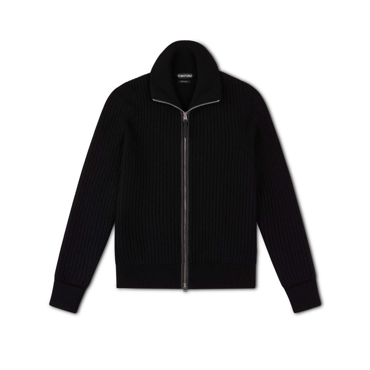 Knitwear Tom Ford Merino Cashmere Zip Through Homme Noir | UDYJB-1674