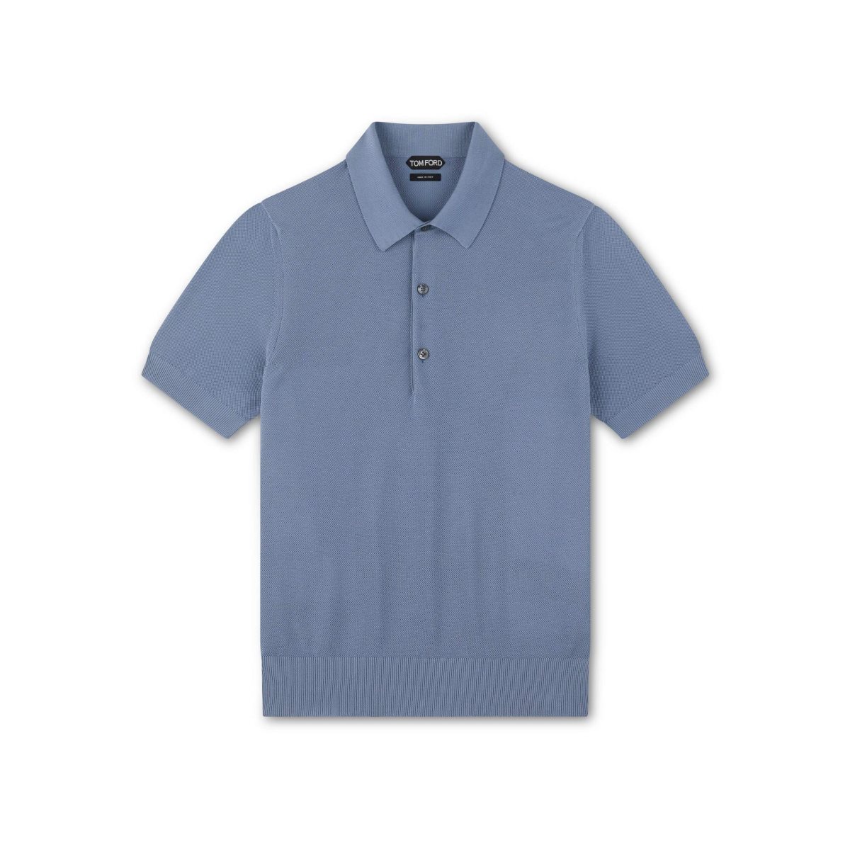 Knitwear Tom Ford Silk Coton Piquet Polo Homme Bleu | SNLVH-8261