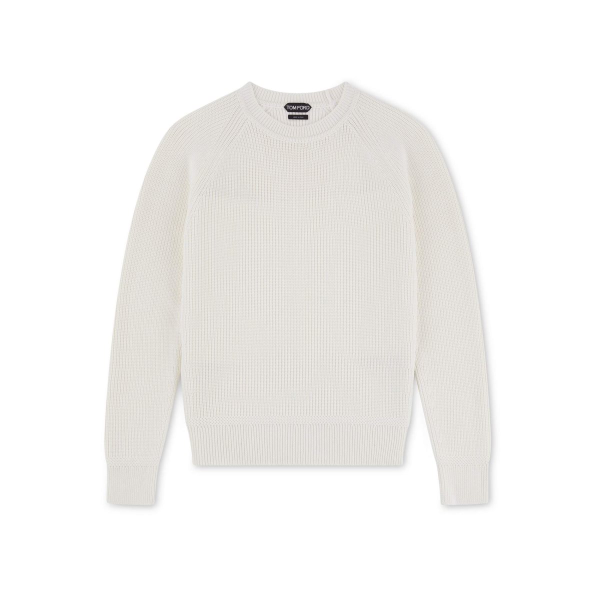 Knitwear Tom Ford Silk Merino Raglan Crew Homme Blanche | XSYLM-6402