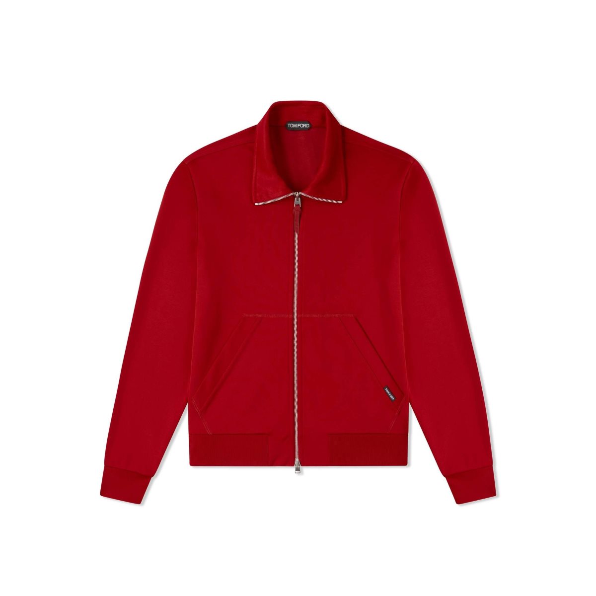 Knitwear Tom Ford Technical Coton Zip Through Homme Poppy | YKJNP-0987