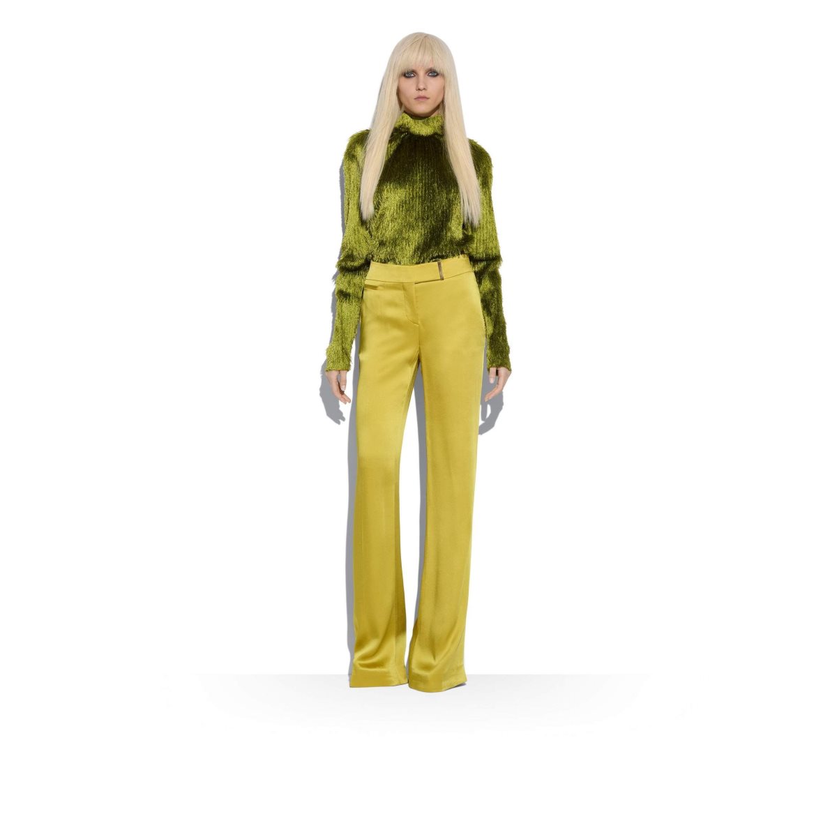 Knitwear Tom Ford Viscose 'Fur' Turtleneck Top Femme Vert | REGIV-0276