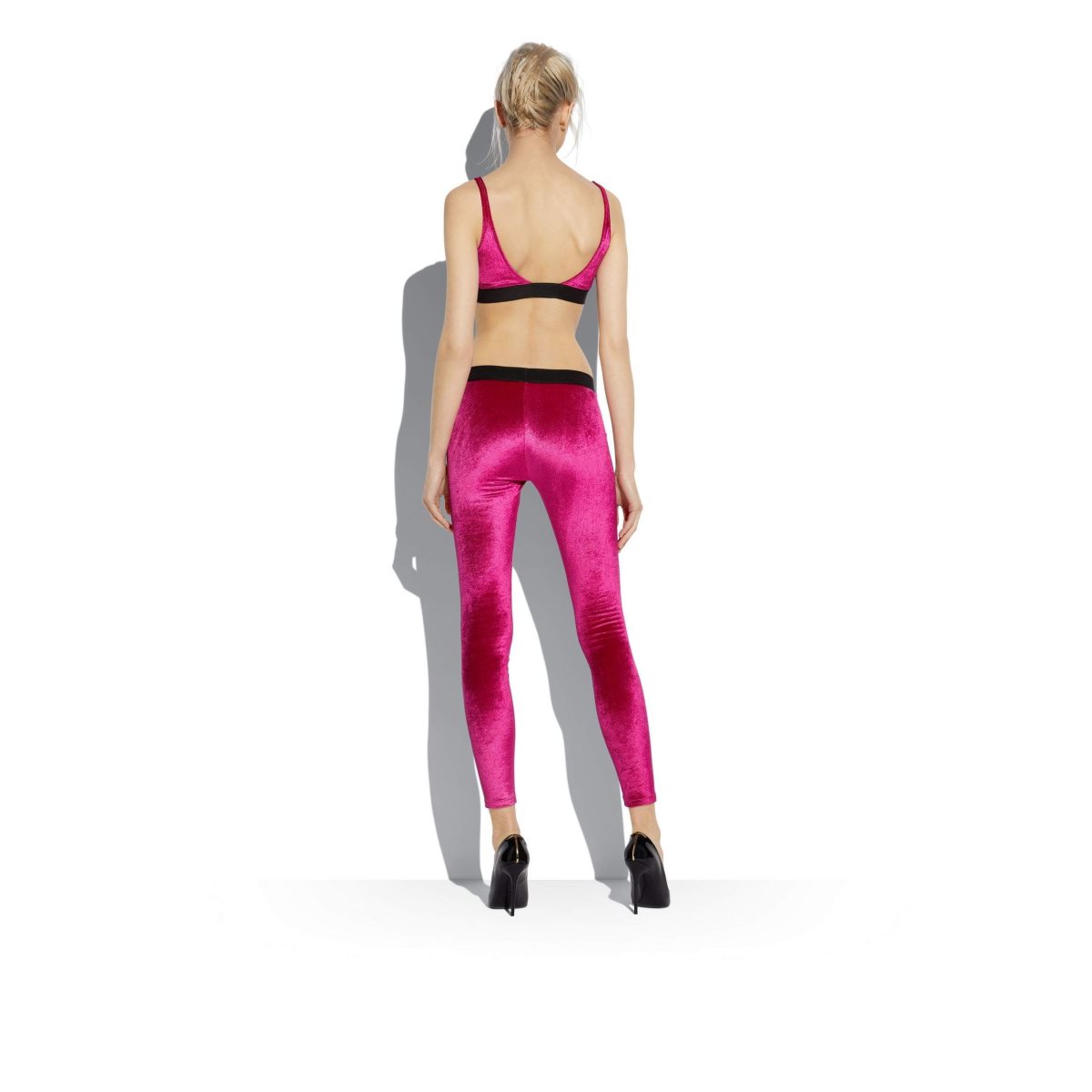 Leggings Tom Ford Stretch Velvet Signature Femme Raspberry | OTDGU-3912