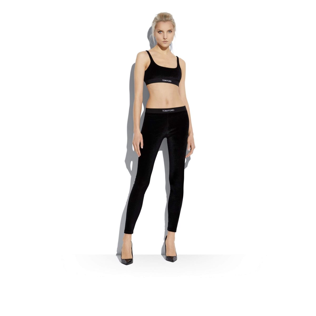 Leggings Tom Ford Stretch Velvet Signature Femme Noir | PWIYD-9742