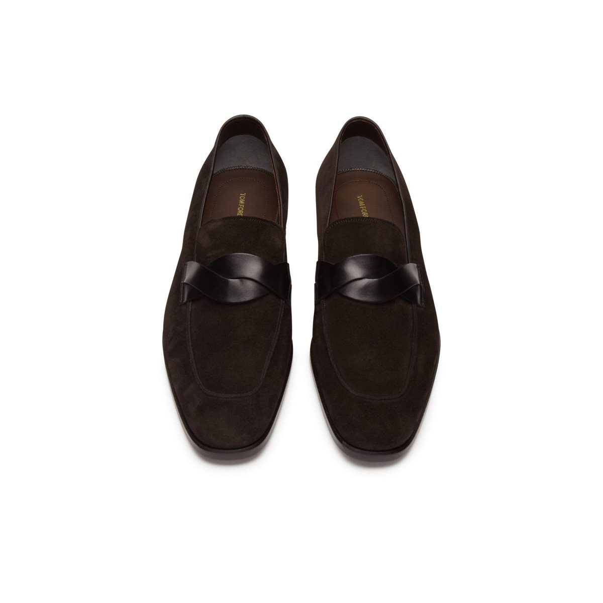 Loafers Tom Ford Daim Elkan Twisted Band Homme Noir | XFWOS-9863